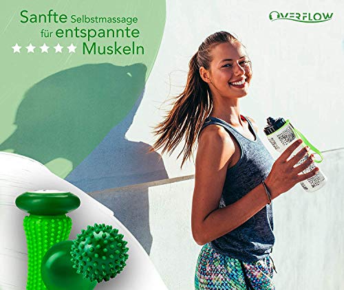 Over Flow Igelball Fussmassage Set - Massageball und Fußmassageroller gegen Plantarfasziitis - Faszienball, Kleine Faszienrolle, Massagebälle, Fußrolle - Image 7