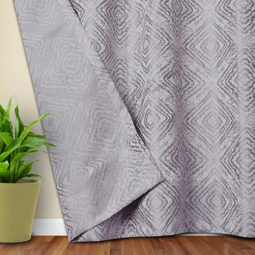 Image of Homestan Jacquard Door Curtains 7 Feet Long Set of 1, Elegant Screen for Door with Grommet for Home Decor (7x4 Feet, Grey)