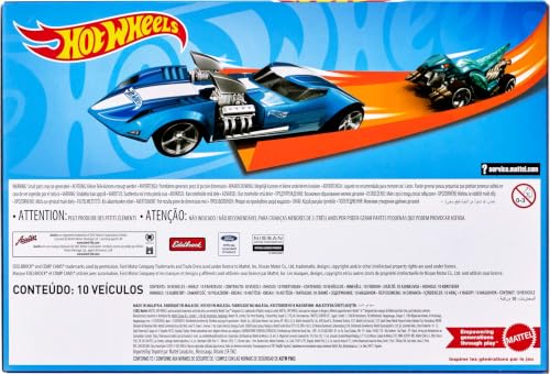 Image of Hot Wheels 1:64 Scale Toy Trucks, Set of 10 Die-Cast Stunt, Utility, Racing & Other Toy Pickup Trucks or Vans, Modern & Retro Models (Styles May Vary)