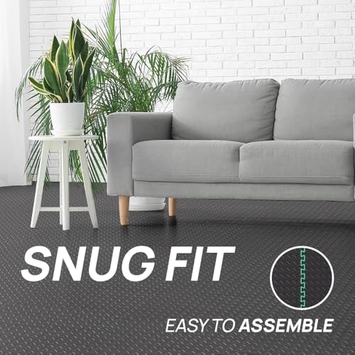Image of Yes4All EVA Interlocking Mats, Puzzle Floor Tiles, Foam Floor Padding with Border for Furniture, Home Space, Living Room, Garage 11,15,32,99 SQFT