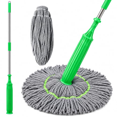Image of 2-in-1 Self Wringing Floor Mop - Durable Plastic, Multicolor, Easy‑Grip Handle, Wet & Dry Cleaning for Tile, Wood, Laminate & Vinyl Floors - Ideal for Home, Kitchen, Bathroom & Office