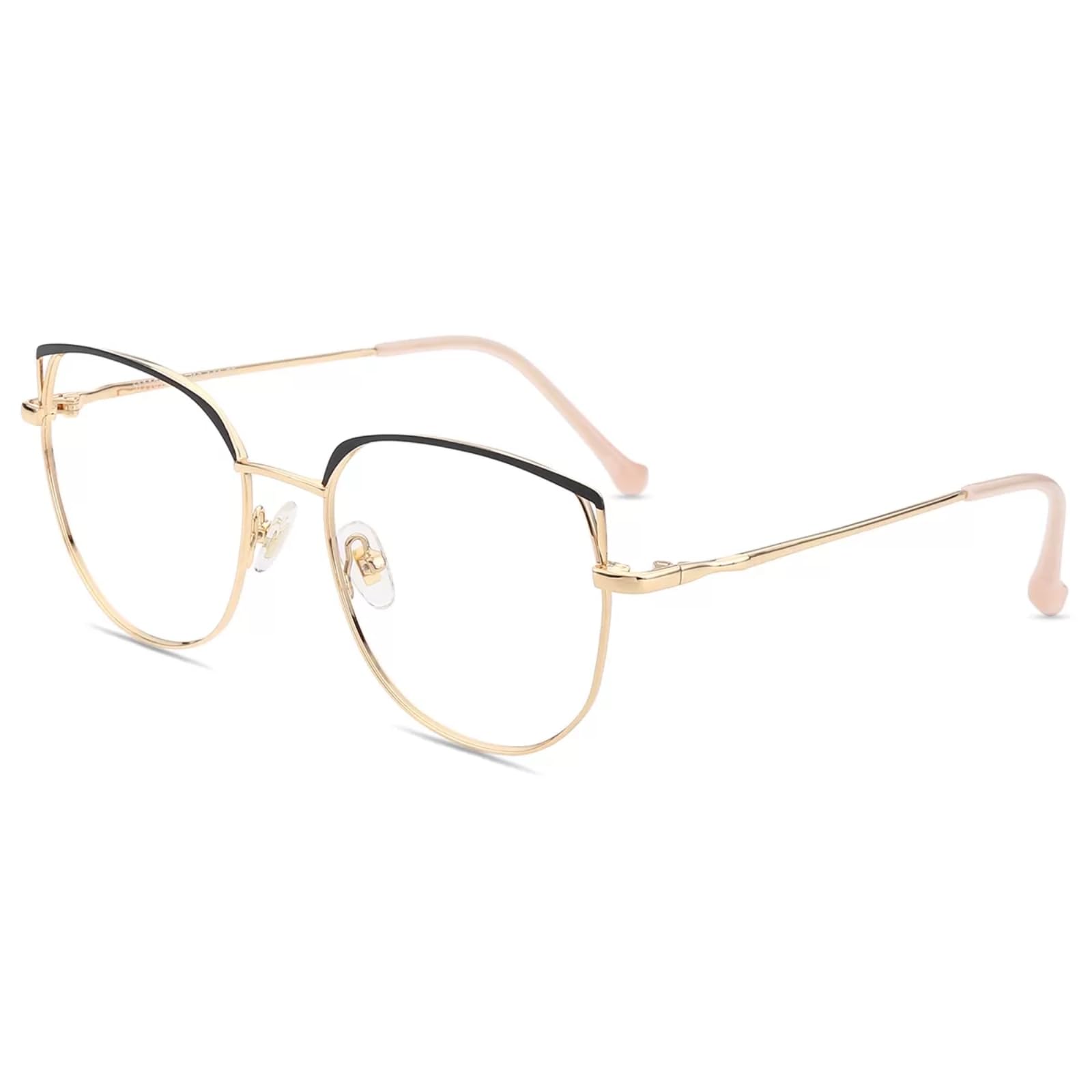 Firmoo Gafas de Luz Azul para Mujer y Hombre - Filtro Antifatiga Anti-UV400 para Ordenador y Gaming - Montura de Metal Moda