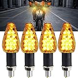 DREAMIZER Mini Stalk Arrow Light Motorcycle Turn Signals Lights 10mm Universal Motorbike LED Indicator Blinker Amber Lamp
