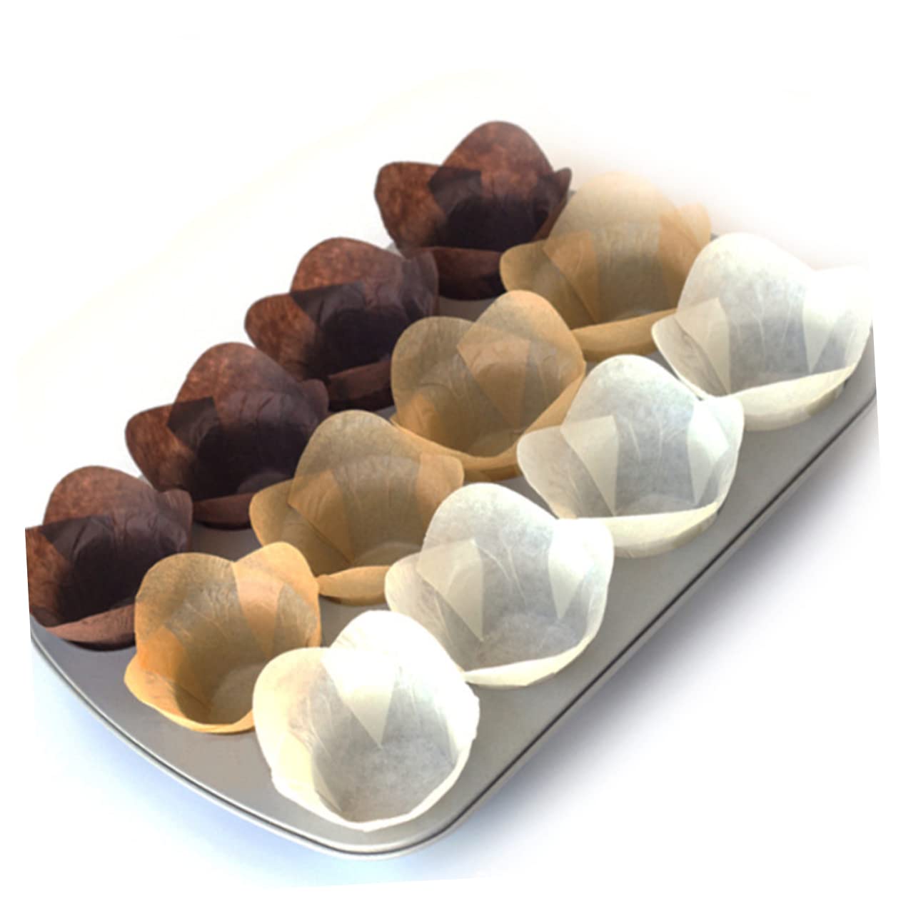 HEMOTON 400 Stk Kleine Kuchen Öl Beständiges Papier Backförmchen Papier Weihnachtsgeschenkpapier Pergamenteinlagen Halter Für Pappbecher Fettdichte Pappbecher Backbecher Weiß Weihnachten