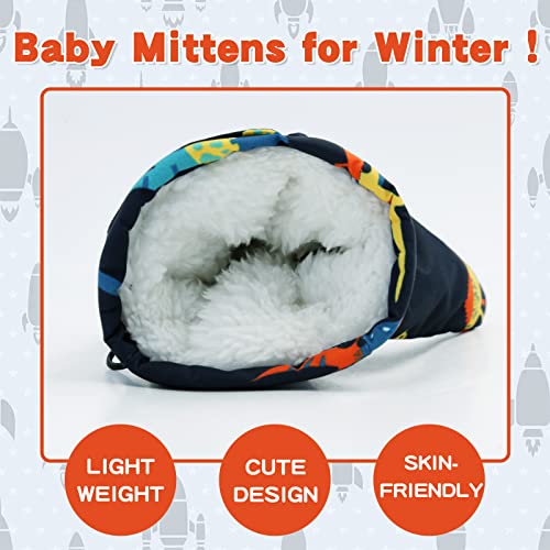 Image of BAVST Toddler Waterproof Mittens Fleece Lined Baby Boys Girls Winter Warm Glove Kids Snow Infant Ski Mitten for 3M-5T