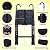 Black Telescoping Ladder - 12.5FT Aluminum Extension Ladder with 2 Hooks - Non-Slip for Home, Roof, RV & Outdoor - Max Load 330LB