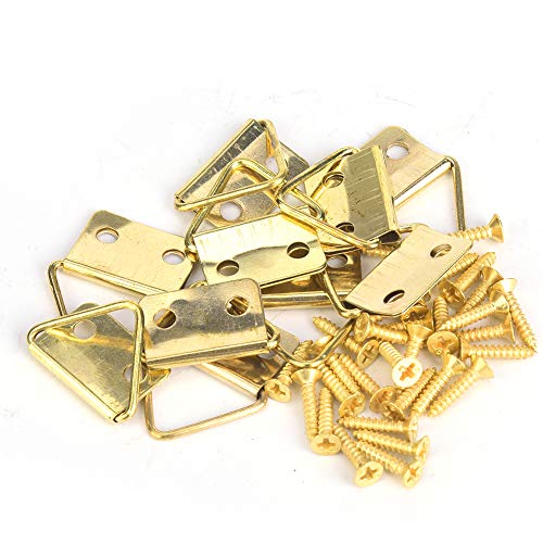 Image of 50 Sets Picture Hangers Kit with Screws, D Ring Picture Hangers Picture Frames Double Holes Clasp Picture Hanging Hardware Picture Hooks Picture Hang Solutions for Clock, Paintings (D)