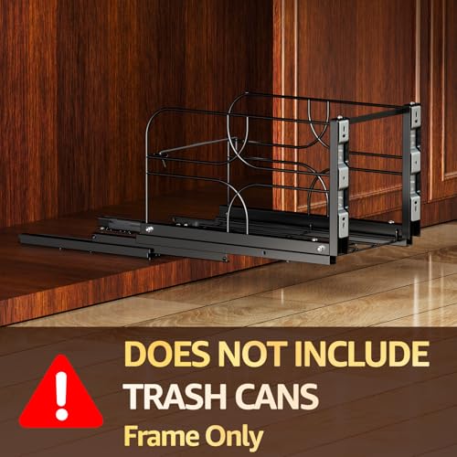 Pull-Out-Trash-Can-Under-Cabinet-Soft-Close-Heavy-Duty-200LB-Black-Under-Sink-Trash-Can-Organizer-Full-Extension-Slides-Fits-12-W-x-17-D-Cabinet-Opening-Kitchen-Cabinet-Can-Not-Included