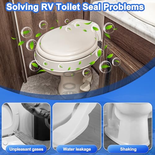 Image of RV Toilet Seal and 3'' Socket RV Toilet Flange Kit, 3 in 1 RV Toilet Flange Seal for 300 /310 /320 RV Toilets