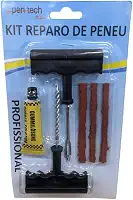 Kit de Reparo para Pneu Sem Câmara, Tipo Macarrão, para Carro e Moto, Material em Ferro