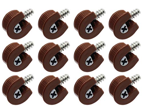 LBY 50-Sets Panel Connector Set, 3-in-1 Furniture Connector, M6x18mm Dowel Screws, M6 Pre-Inserted Nut Assortment Kit, Red-Brown Color