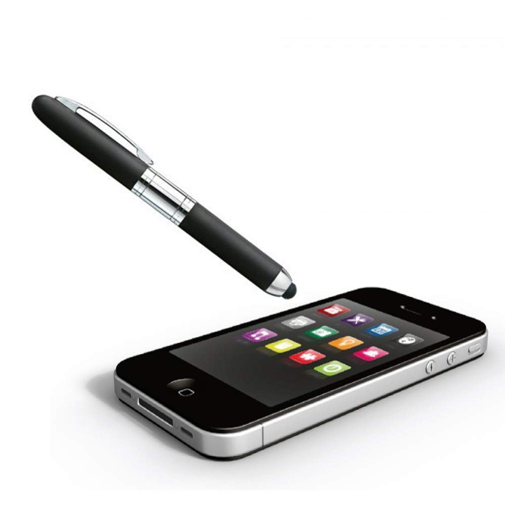 Kugelschreiber mit Stempel – Heri Promesa Rollerball 3in1, Schwarz