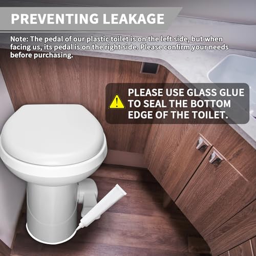 Image of RV Toilet - Upgraded Gravity-Flush Pedal Flush(2026 New), 4.5 Gallons RV Camper Toilet High Profile with Damping Slow Down Toilet Seat and Cover for RVs, Trailers
