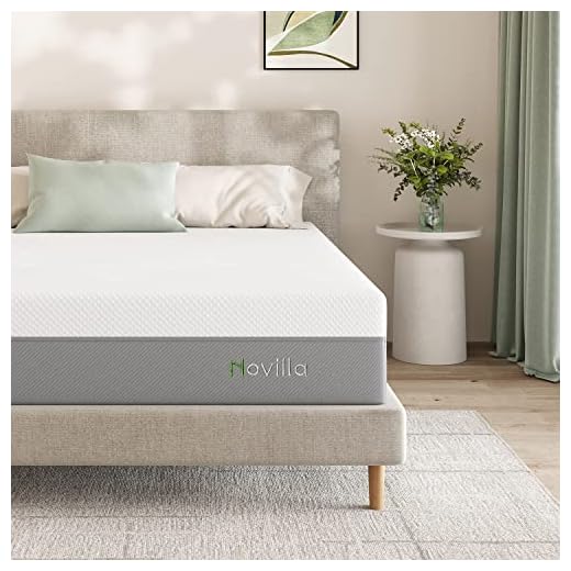 Novilla Queen Size Mattress, 12 Inch Cooling Gel Memory Foam Mattress in a Box, Foam Mattresses for Cooler Sleep & Pressure Relief, Medium Soft Bed Mattresses with Motion Isolation, Vibrant