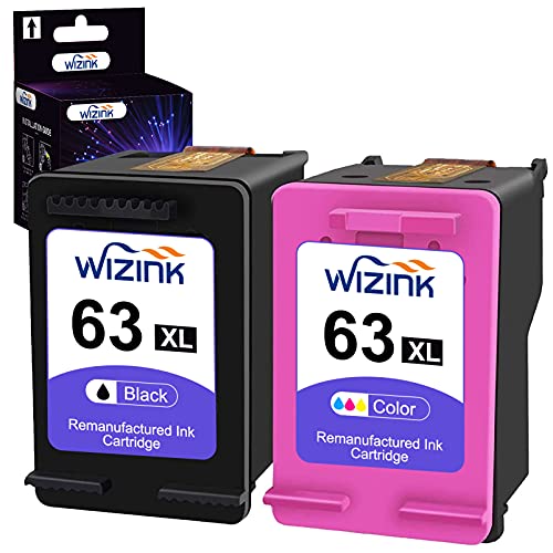 WIZINK Remanufactured Ink Cartridge Replacement for HP 63XL 63 XL Combo Pack Work with HP Officejet 3830 5255 4650 3833 Envy 4520 Deskjet 1112 3637 3630 3634 Printer (1 Black,1 Color) WIZINK Remanufactured Ink Cartridge Replacement for HP 63XL 63 XL Combo Pack Work with HP Officejet 3830 5255 4650 3833 Envy 4520 Deskjet 1112 3637 3630 3634 Printer (1 Black,1 Color)