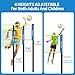 Portable Outdoor Volleyball Net Set for Backyard Beach with Adjustable Poles, Soft PU Volleyball & Pump, Carry Bag and Durable Anti-Sagging Net (Blue and Green, 32ft)