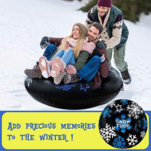 GUOOU Inflatable Snow Tube with Handles, Heavy Duty Snow Sled, Snow Tire, River Tube, Water Float, Sledding Float, Snow Rider, Snow Racer, Snowboard for Winter Outdoor Fun - Thumbnail 6