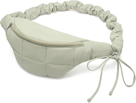 WESTBRONCO Puffer Fanny Packs for Women Small Crossbody Sling Bag, Nylon Quilted Belt Bag for Travel Hiking Running Waist Bag with Adjustable Strap
