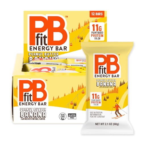 Image of PBfit Peanut Butter Banana Energy Bars, 11g Protein, 5g Fiber, Gluten Free, Vegan, Plant-Based, Non-GMO, 2.1 Oz (Pack of 12)