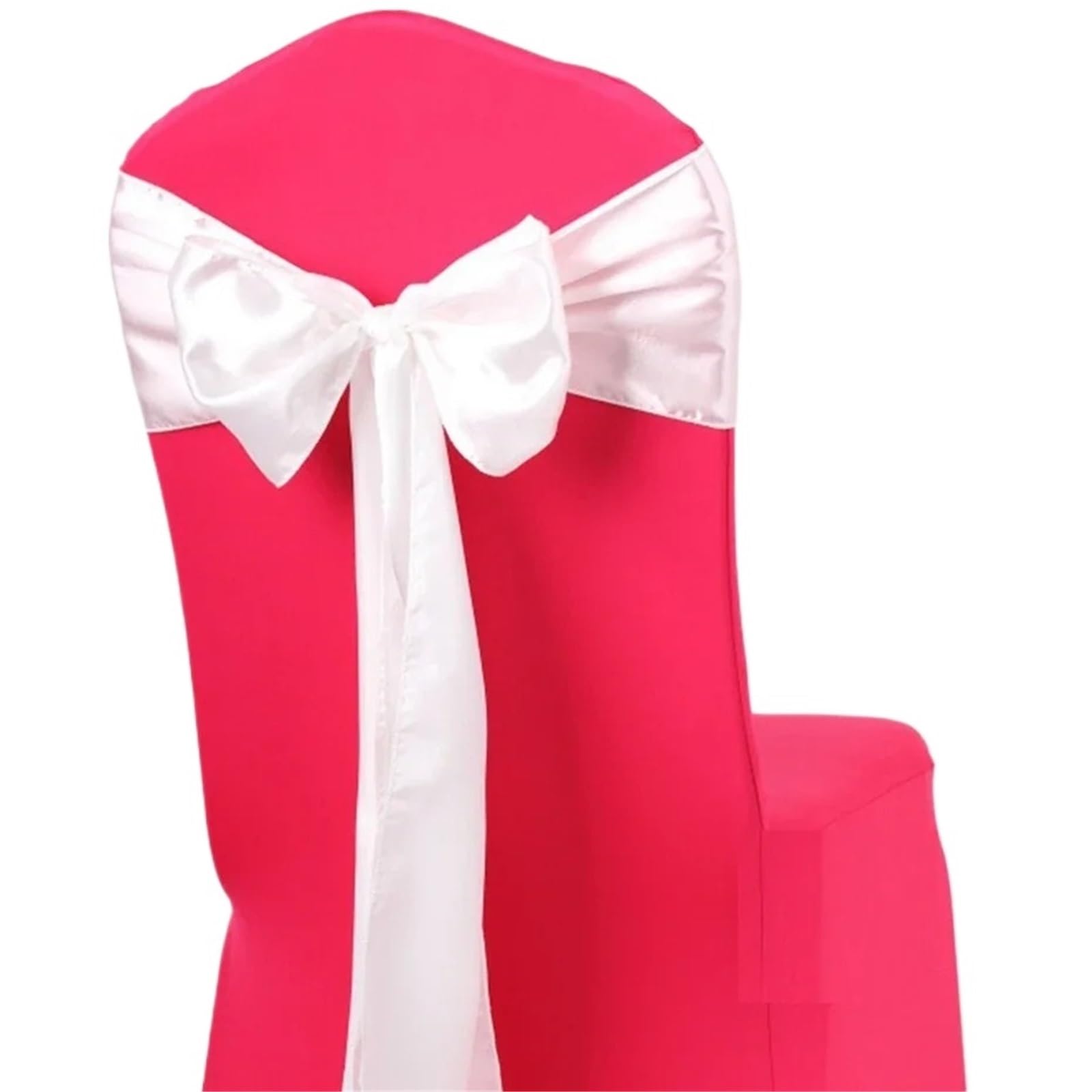Fiocco Grande per Regalo 100/50/10 Pezzi Decorazione di Nozze Sedia Fascia in Raso Papillon da Annodare for Festa Compleanno Festival Hotel Vacanze(White,100Pcs)