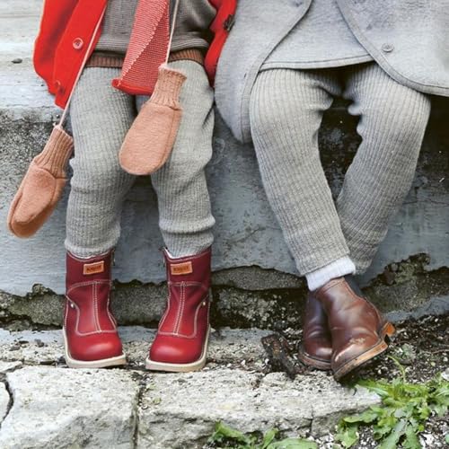 Kids Merino Wool Leggings, Ribbed Thermal Base Layer Pants4