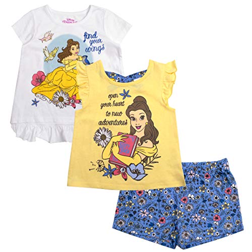 Disney Girls 3-Piece Shirts And Short Set: Wide Variety Includes Minnie, Frozen, And Princess #TOP7