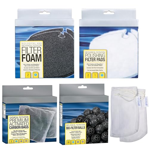 Image of Magniflow 220 /160 Canister Filter Rite-Size S Replacement Filter Media Kit, Including Gokul Brands Mesh Bags(Filter Media Balls, Carbon Bags, Polishing Pads, Filter Foam)