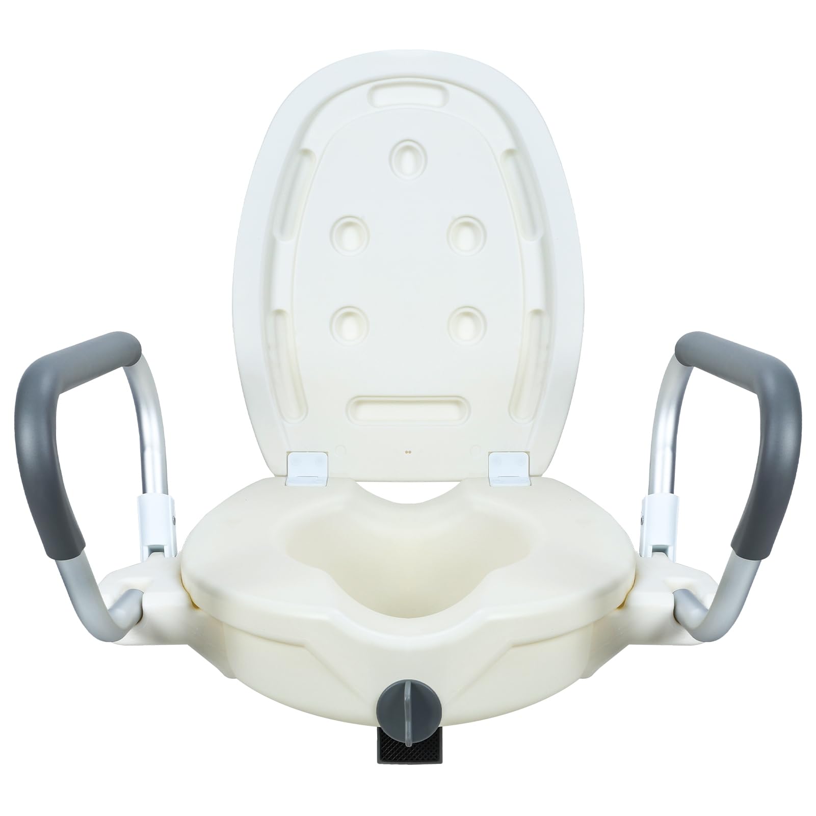 Shienfir Golden Raised Toilet Seat With Handles, Toilet Seat Riser For Elderly, Toilet Seat Riser With Lid, Elevated Toilet Seat For Adults, Disabled Toilet Seat Riser For Seniors, Toilet Raiser For Elderly