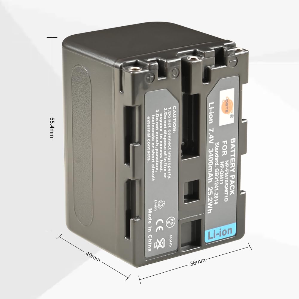 DSTE 2PCS NP-FM70 NP-QM71D NP-QM71 Batterie Chargeur Compatible pour Sony CCD-TRV138,CCD-TRV150,CCD-TRV228,CCD-TRV250,CCD-TRV270,CCD-TRV285,CCD-TRV308,CCD-TRV328