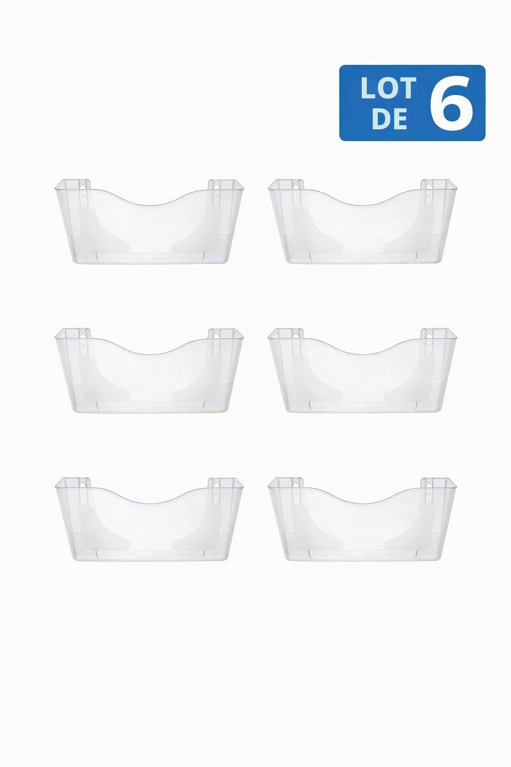 Deflecto Lot de 6 Porte-Documents Muraux A4 en Acrylique Rigide Transparent