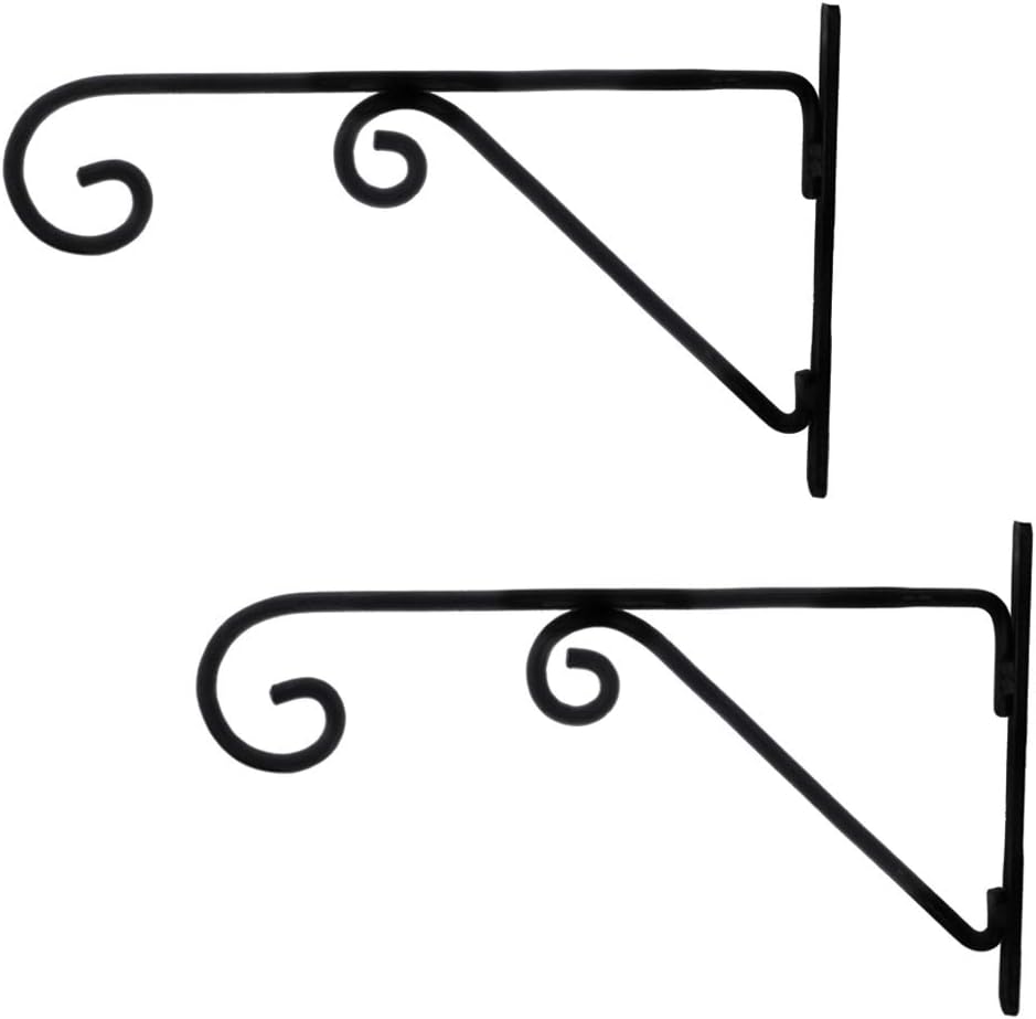 Simran Handicrafts Metal Wall Bracket (14 x 9 x 1 inch)(Pack of 2) , Black