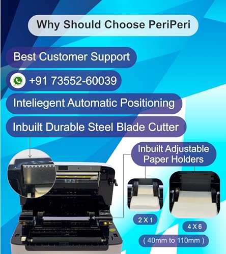 PeriPeri 4x6 Wireless USB+Bluetooth Direct Thermal Label Barcode, Receipt Printer Adjustable Label/Receipt Size Support Android iOS Windows Mac... - Image 6