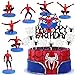 MEZHEN Torta Decorazione per Superhero Compleann Spider Cake Topper Torta Super Héros Festa Decorazione Ragno per Bambini Compleann Decorazione A