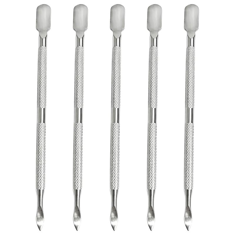 5Pcs Dual-Tip Cuticle Pushers Set, Heavy-Duty Stainless Steel Nail Care Tools for Professional Manicure & Pedicure