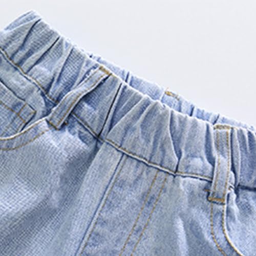 Kids Girls Fashion Casual Loose Wide Leg Distressed Denim Long Pants Ripped Jeans Pockets4