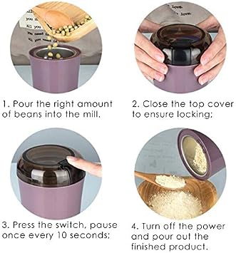 Electric Grinder, Small, Stainless Steel, 10 Seconds Rapid Grind, Fine Grinder, Electric Grinder, Coffee Grinder, For Home Use, Commercial Use, Coffee Grinder, Washable, Multiple Uses, Easy to Clean,