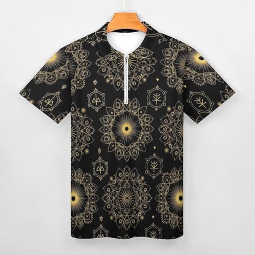 Men's Short Sleeve Solid Zipper Polo Tracksuit Men's Classic Regular-Fit Quick-Dry Golf Zipper Polo Shirt Tracksuit3