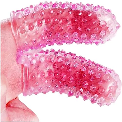 Finger Sleeve 2Pcs Adult Finger Vibrator Accessories,Vagina Clitoral Nipple G-Spot Stimu-lator Anal Sex Toys for Adult Women Men Couples (Pink)