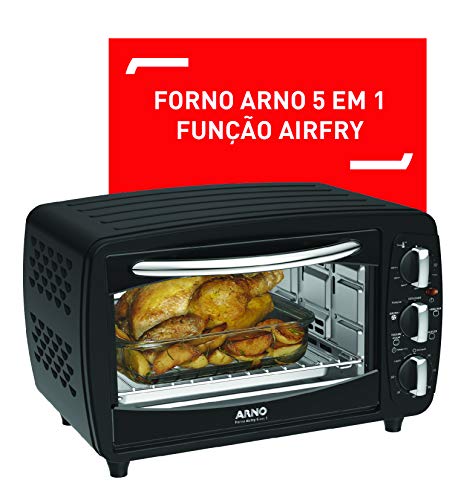 Forno Elétrico Arno Airfry 5 em 1 FOR2, Preto, 20L