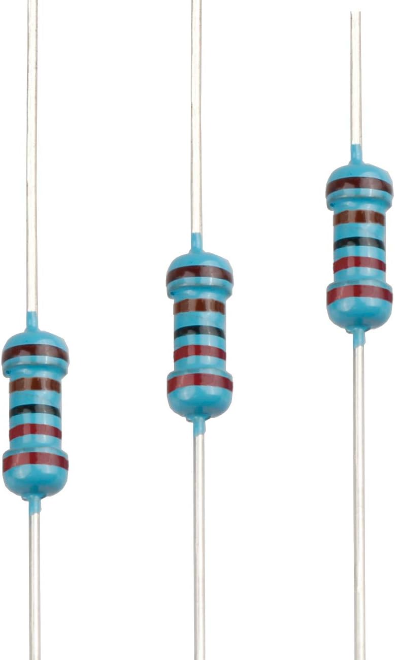 100pcs 2.2K ohm Resistor 1/4w (0.25 Watt) ±1% Tolerance Metal Film Fixed Resistor, Multiple Values of Resistance Optional