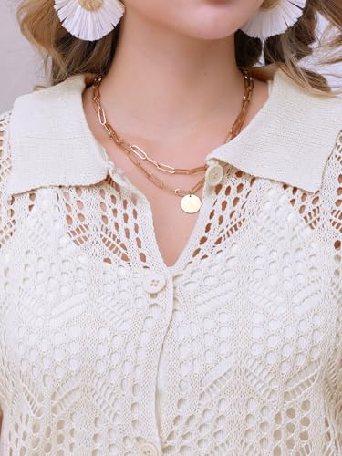 Trajes de verano para mujer de ganchillo ahuecado y manga corta 5
