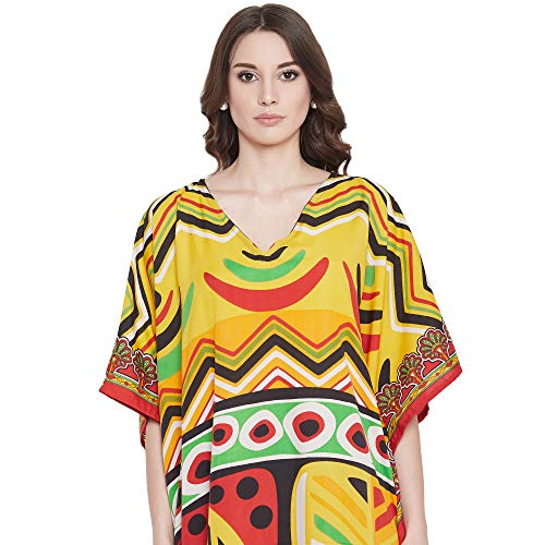 Image of Oussum Women Plus Size Kaftan Kimono Loose Maxi summer dresses for women Beach 3 /4 Sleeve Casual lounge dress Boho