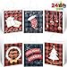 JOYIN 24 PCS Christmas Buffalo Plaid Gift Bags in 6 Design with Handles for Christmas Party Supplies, Candy Christmas Gift Bags, Wrapping Goodie Bag