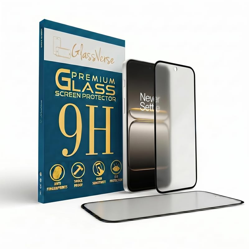 Image of GlassVerse Matte Tempered Glass for Oneplus Nord 5 | Anti Glare, Smooth Touch Screen Protector, 9H Hardness, Edge to Edge, Case Friendly, Hassle-less Installation Kit Included. (Pack of 2)
