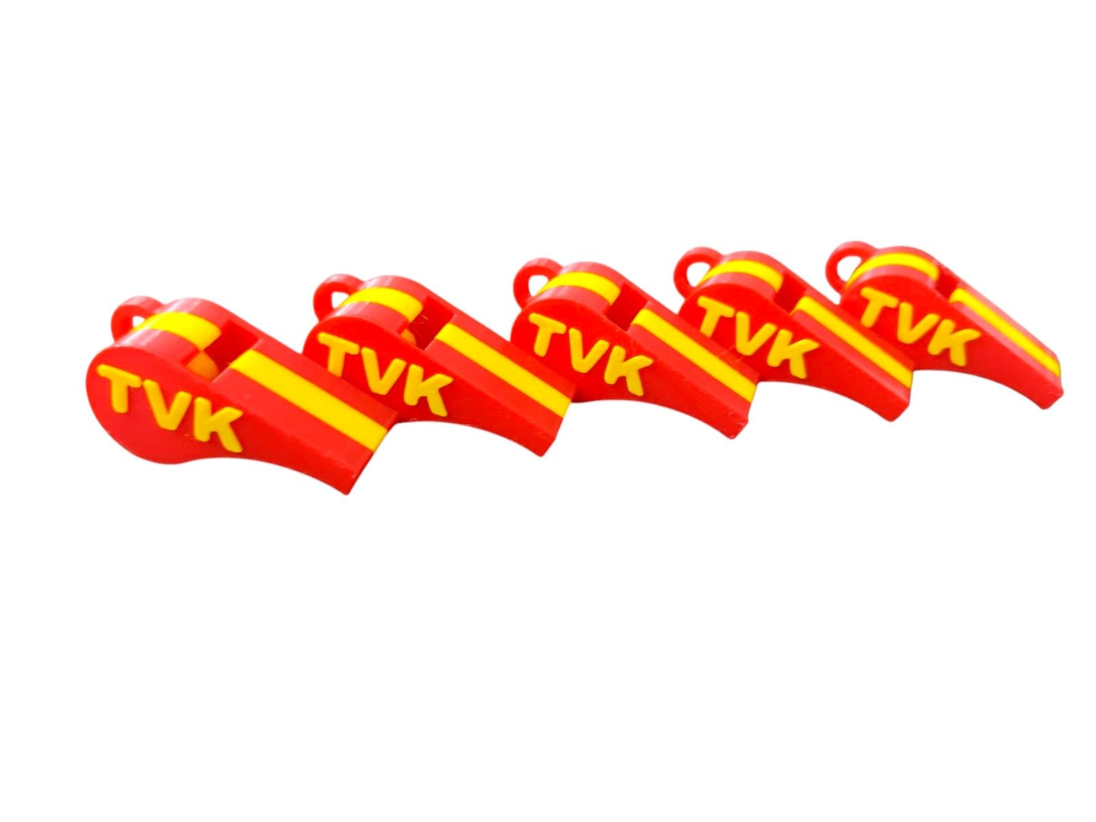 TVK Party Whistle, Red and Yellow, Pack of 5, TVK Whistle, Whistle, TVK Vijay-picture-25
