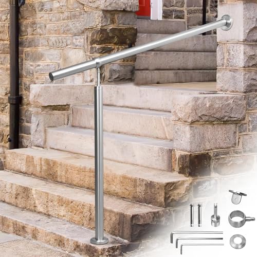 Rampe d'escalier en acier inoxydable Randaco 180 cm avec montage latéral robuste