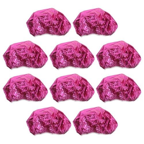ZUNOXAZ 10 Stück Duschhauben Damen Folienhaube Isolierende Haarpflegehaube Rosafarben für Haarbehandlung Ölkuren Dauerwelle Spa Zuhause Reise