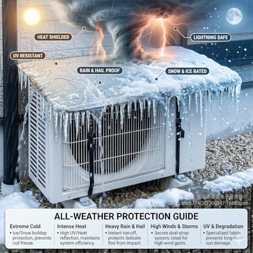 Image of Split Ac Cover Outdoor Unit Cover Polyester | Heat-Insulated, Weather-Resistant Protection | Extend AC Lifespan & Boost Energy Efficiency ac outdoor unit protector (PANI WALA OUTDOOR)