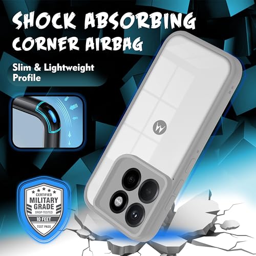 Image of V-TAN Back Cover for Motorola Edge 60 Pro 5G, Transparent Clear Case Compatible with Motorola Edge 60 Pro, TPU, Camera Protective, Scratch Resistant Shockproof Mobile Cover with Anti-Slip Grip (Grey)