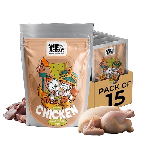 Indie Cat Kitten Wet Food (2–12 Months), Chicken Royal Growth Meal 80g x 15 Packs | Preservative Free, Gluten & Grain Free | Human Grade Natural Healthy Wet Food Pouch for Kittens